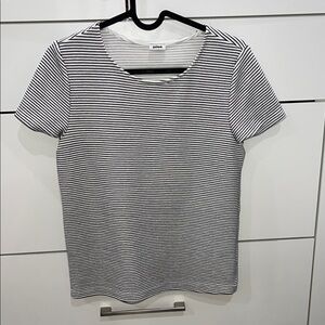 Black and White Striped Women's Top